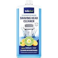 WoldoClean Scherkopfreiniger Nachfüllflüssigkeit 1.000ml - Kompatibel mit Braun Clean & Renew Kartuschen, Rasierer Reiniger mit Alkohol & Lemon Duft