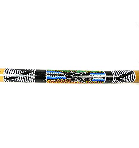 Rainstick XL Regenstab aus Bambus, 100 cm, handbemalt.