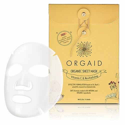 ORGAID Organic Sheet Mask | Made in USA (Vitamin C & Revitalizing, pack of 4)