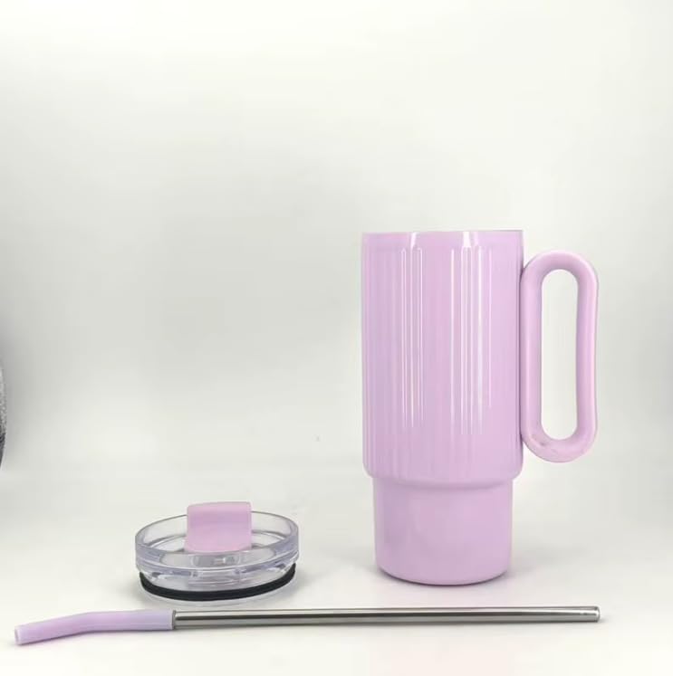 Image of HomeCloud Insulated Coffee Tumbler with Lid - Double Wall Travel Mug for Hot & Cold Drinks, Leak-Proof, Durable, Portable, Stylish Stainless Steel Design (Purple)