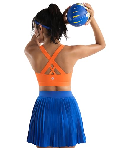 Image of RUNNING GIRL Sports Bras for Women,Padded Strappy Sports Bras Criss-Cross Back Medium Support Sports Bras with Removable Cups