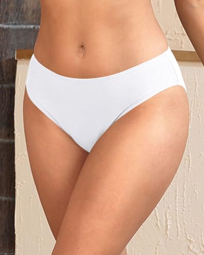 Image of Daci Women's Mid-Rise Full-Coverage Bikini Bottom | Mid-rise bikini bottom with full rear coverage in 82% nylon and 18% spandex for comfortable swimming and beachwear