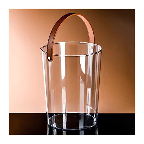 ZIGUIhsou-11 Secchiello per il ghiaccio in plastica trasparente per feste, rotondo, grande refrigeratore per champagne o classico refrigeratore per bottiglie di vino, può ospitare 1-2 bottiglie di