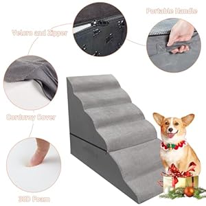 30-Inches-6-Steps-Dog-Stairs-Pet-Stairs-for-Tall-Bed-30-36-Inches-Dog-Stairs-for-Small-DogsCats-Older-Injured-Pets-30D-Density-Foam-Pet-Ramp-Non-Slip - Cucciolini Doodles   30-Inches-6-Steps-Dog-Stairs-Pet-Stairs-for-Tall-Bed-30-36-Inches-Dog-Stairs-for-Small-DogsCats-Older-Injured-Pets-30D-Density-Foam-Pet-Ramp-Non-Slip