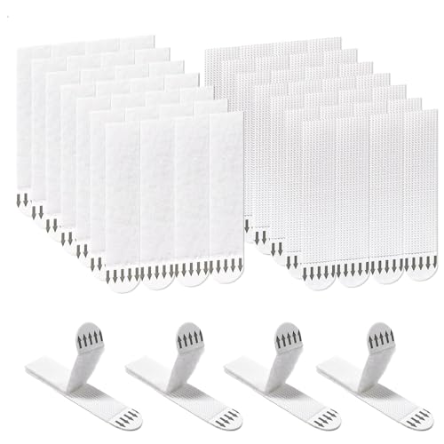 Picture Hanging Strips Heavy Duty 24-Pairs(48Strips) Picture Canvas Hanger No Nails 46 x 16mm Photo Frame Stickers for Wall Damage Free Adhesive Poster Refill Mounting Strips
