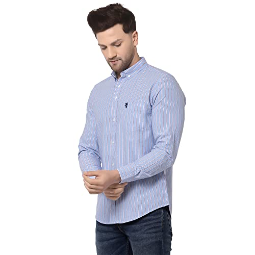Image of Red Tape Men Sky Blue Striped Shirt