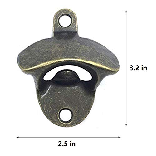 Anslyqa 16 Pcs Wall Mounted Bottle Opener Vintage Beer Bottle Opener With Screws For Bars Ktv Hotels Homes,(Bronze) #TOP3
