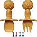 Peplino Couverts Ergonomiques d'Apprentissage Bébé, Cuillère Fourchette Apprentissage pour diversification alimentaire, Set Repas, Ensemble Couverts Enfant en silicone (Jaune Moutarde)