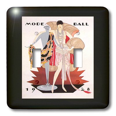 3dRose lsp_179450_2 Image de 1928 Art Déco Mode cache interrupteur mural vintage