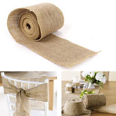 VIFER Table Runner Roll Vintage Jute Fabric Natural Jute Table Ribbon for Christmas Party Wedding Decoration (30 cm x 5 m) - Image 2