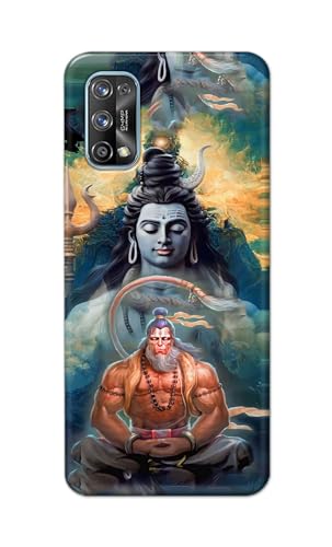 Image of PRINTFIDAA Printed Hard Back Cover Case for Realme 7 Pro Back Cover (Lord Shiva and Hanuma) -112