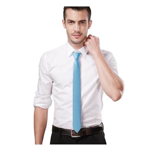 Image of Landisun Black Tie Men Women Solid Skinny Ties Slim Ties Satin Tie