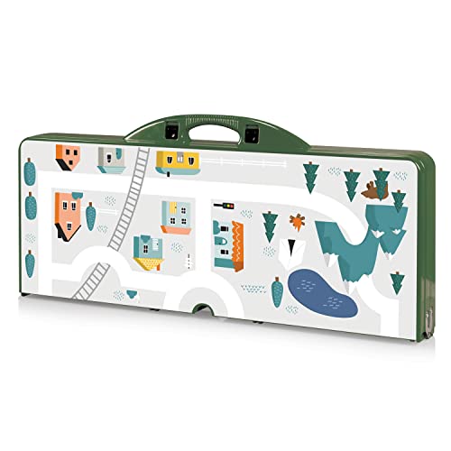 Image of Picnic TIME Portable Folding Picnic Table with Seats for 4, Collapsible Aluminum Table with Benches & Umbrella Hole, Lightweight Foldable Table for Camping, Travel, Backyard, Tailgating | with Umbrella Hole