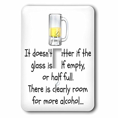 Interrupteur Alcool Glass Half Vide Plaque Interrupteur Simple 3dRose - 3
