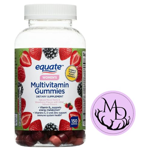 Equate Women's Multivitamin Gummies for General Health, Mixed Berry, 150 Count +Dri Store Sticker.