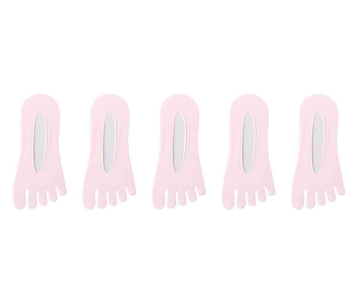 Socken Für Alltag Freizeit 5 Paar Unsichtbare Socken Fünf-Zehen-Knöcheleinlagen Fünf-Zehen-Socken Für Frauen(Pink)