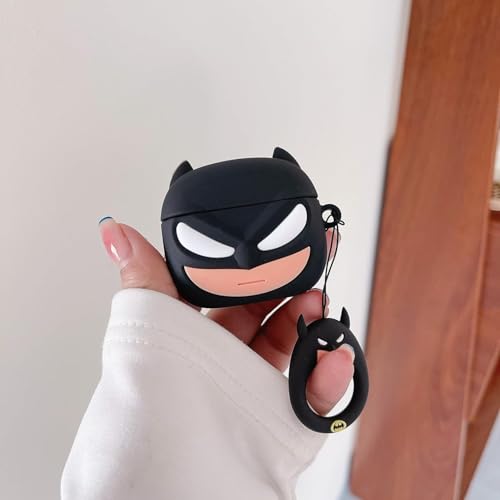 Image of Cartoon Silicone Case Compatible with Apple AirPods Pro 3 (2025) Case Cover - Cute 3D Shockproof 360 Protective Skin Cover with Keychain | AirPods Pro 3nd Gen Case (Bat-Man)