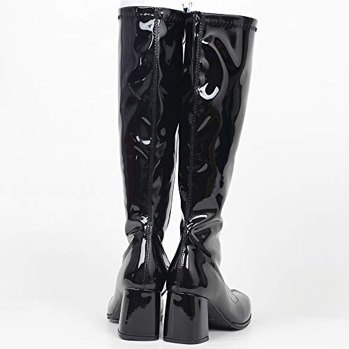 Image of JiaLuoWei GOGO Boots for Women, Knee High Boots, PU Leather Zip Ladies Party Dance Shoes