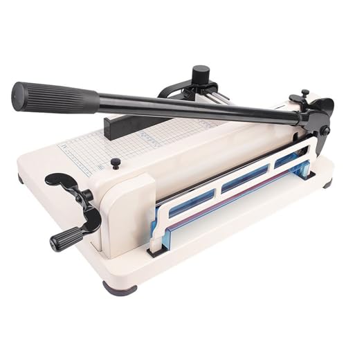 Cortador de papel resistente, recortadora de guillotina manual A4 con tope de posicionamiento ajustable, máquina de corte de precisión para uso en casa y oficina, capacidad de 10 hojas