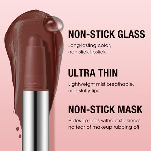 Image of Chocolate Brown Matte Lipstick Crayon - Waterproof Long Lasting Lip Liner Pencil, High Pigment Creamy Velvet Lipstick, Non-Drying Lip Color for Women, 06#