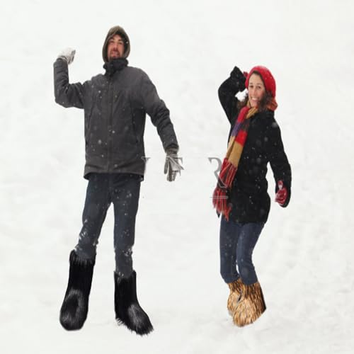 Valpeak Men's Faux Fur Snow Boots, Non Slip Winter Boots, Fluffy Furry Boots For Men, Flat Heel Snow Warm Boots4