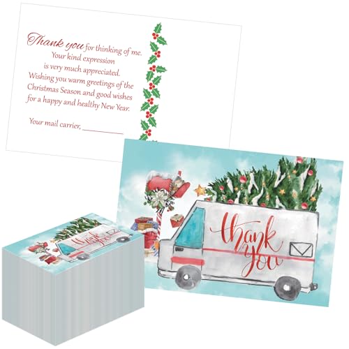 Motipuns 100 tarjetas de agradecimiento de Navidad, postales de agradecimiento, tarjetas de agradecimiento de 4 x 6 pulgadas, postal de agradecimiento para regalo de cliente (estilo fresco)
