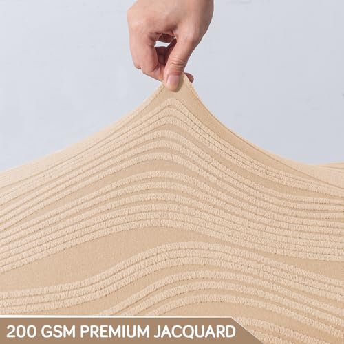 Image of HOKIPO 200gsm Knitting Jacquard Bench Cover, 'Nestiva Series', Blush Beige (AR-6237-BGE)