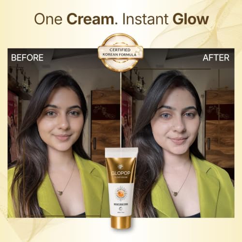 Image of Glow Cream for Face, 60 Sec Instant Glow | Korean Cream for Glowing Skin | Face Brightening Cream, Dark Spots Removal | 72 Hour Hydrating Face Cream for All Skin Types (30 ML)