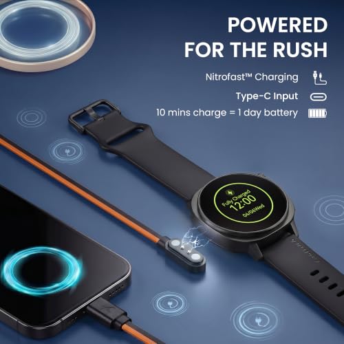 Image of Fastrack Revoltt FR3 Pro Smartwatch with 1.43 inch AMOLED Display,Dynamic 60Hz Refresh,Nitrofast Charging, HRM, SpO2, Sleep,Multiple Menu Style,Functional Crown,IP68, BT Calling,24 /7 Health Suite - Black