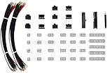 ATX Extension DIY Kit - Sleeved Cables for PSU - 24 Pin, 2 x (4+4) & 3 x (6+2) Black, White, and Red...