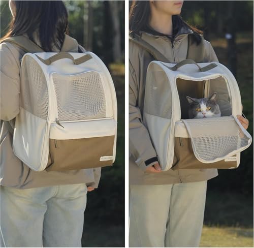 Yakuss HundeRucksack und KatzenRucksack für Kleine Haustiere,600D verschleißfestes Oxford-Gewebe, Hundetragetasche, Katzenrucksack, geeignet für Reisen (2-7kg)