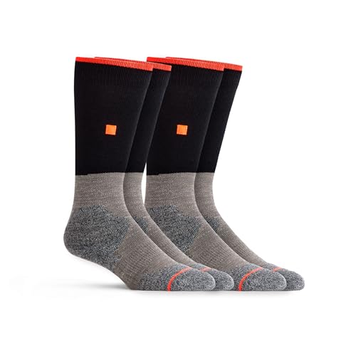 WORN Snowboard Socks – Over-the-Calf, Cushioned, Moisture-Wicking, Performance Merino Wool for all day Warmth & Comfort (Medium, 2 Pack)