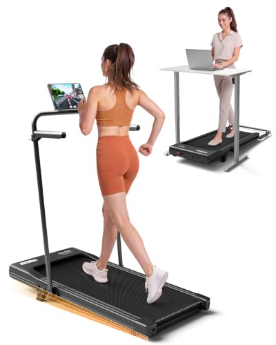 Image of Superun Walking Pad with 6% Incline, Under Desk Treadmill, 3 in 1 Portable Treadmills for Home with Remote Control LED Display, 2.5 HP Quiet Mini Treadmill for Office Home Use, 300 Lbs Capacity