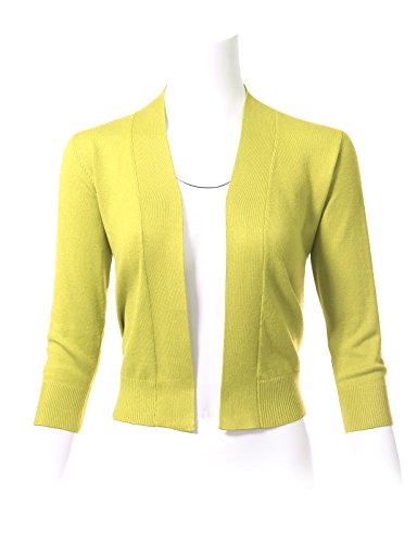 Image of Allsense Women's 3 /4 Sleeve Cropped Shrug Cardigan | Classic Bolero, Open-Front, Lightweight Soft Fine Knit Cover Up
