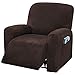 4 Pieces Thick Velvet Recliner Chair Slipcovers, Stretch Lazy Boy Cover for Leather Recliner Sofa with Side Pocket