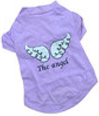 Pet Shirt,Wakeu The Angel Wing Pattern Vest T-Shirts Summer Clothes for Small Dog Boy Girl (Purple, XS)
