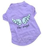 Pet Shirt,Wakeu The Angel Wing Pattern Vest T-Shirts Summer Clothes for Small Dog Boy Girl (Purple,