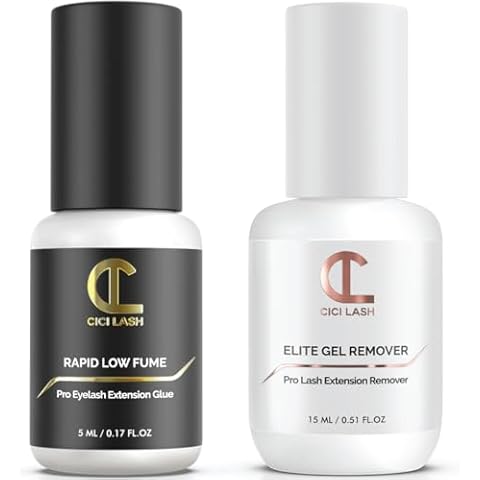 Rapid Low Fume Eyelash Extension Glue & Remover Gel | 8 Week Retention, 1 Second Drying Time | Black Color | Latex Free | Super Fast Professional Removal | Easy to Control | Professional Lash Supplies Cover