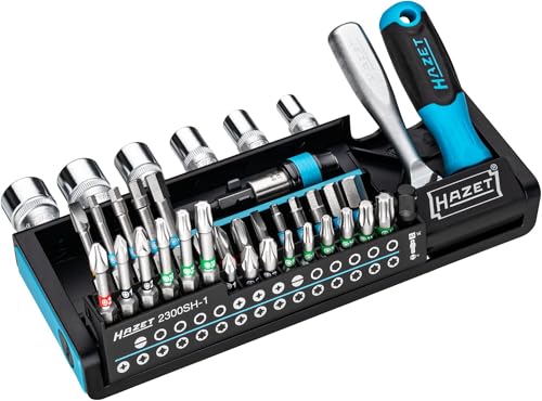 Image of HAZET Smartholder Tool Holder 2300SH-1 I 39-Piece Tool Bit Set, Drive: Hexagon 6.3 (1 /4 Inch), Square 6.0.12 in (1 /4 Inch) I Practical Tool Set Extremely Handy and Compact