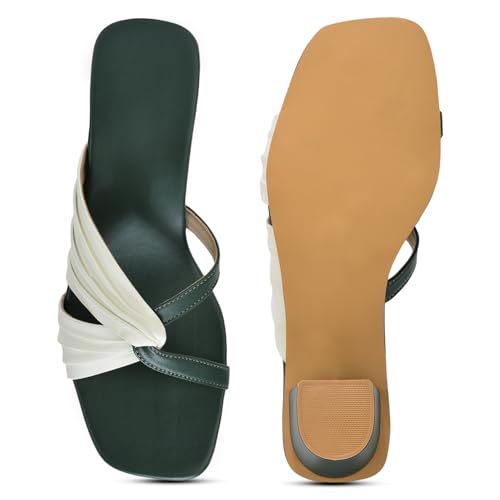 Image of Stylish Womens Synthetic Leather Heels | 2 Inch Heels Sandal for Womens & Girls | Comfortable & Lightweight Footwear