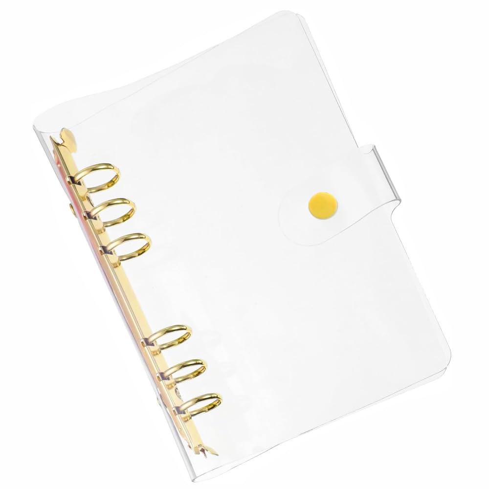 A6 Clear PVC 6-Hole Binder Covers, Refillable Waterproof Dustproof Design for Students and Meeting Notebooks