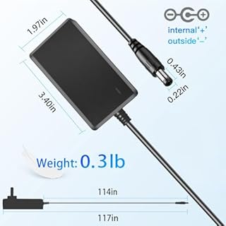 DC 12V 2A Power Supply [2Amp 2000mA] 24W AC Adapter, 10ft DC in 12V Power Cord for LED Strip Lights Speaker CCTV Camera Router, 5.5x2.5mm/2.1mm Plug Low Voltage Transformer Cable [10ft]