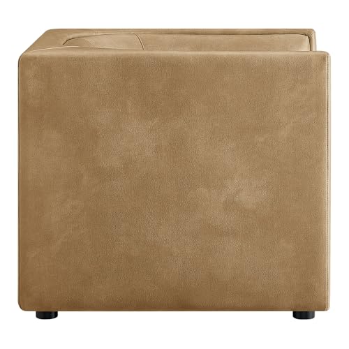 Sillón Curvo Moderno Piel Vegana Beige miniatura 6