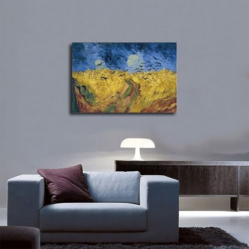 Poster Champ de blé avec corbeaux Van Gogh cadre toile 50x75 cm - 5