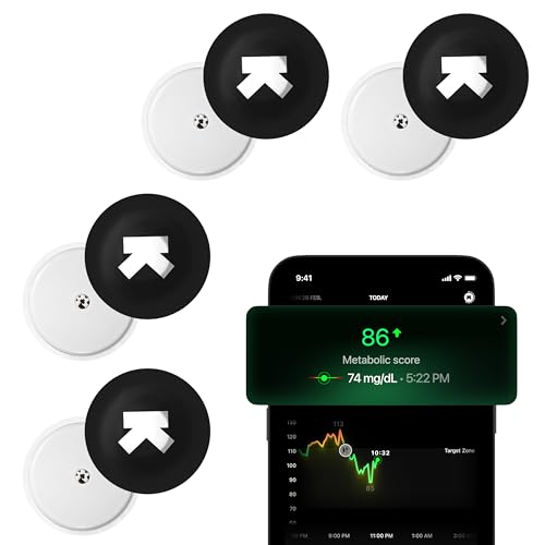 Ultrahuman M1 | Aplicación Monitoraggio inteligente della glicemia tramite | Optimiza tu dieta | Monitoreo continuo de la glicemia, sensores avanzados Freestyle Libre CGM (4 Sensors)