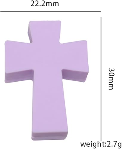 Miniatura 2 de 50 cuentas de silicona en forma de cruz, cuentas focales de silicona, cuentas religiosas cruzadas, cuentas espaciadoras de silicona sueltas, para