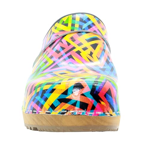 Image of Bjork Maja Wood Open Back Leather Clogs