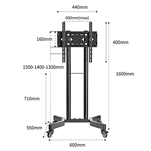 Soporte móvil para TV ajustable para piso 32-65 pulgadas miniatura 2