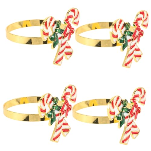 MOLUCKFU 4 Servilleteros Navideños para Fiestas, Bodas, Decoración De Mesa, Hebillas para Servilletas Navideñas, Servilleteros para Navidad, Bodas, De Navidad.