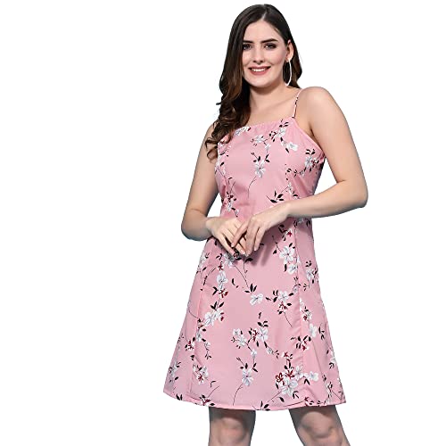 Image of OOMPH! Women A-Line Floral Mini Dress Western, Off Shoulder, Slip On